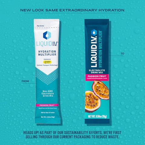 Hydration Multiplier – Maracujá | Pó para Bebida com Eletrólitos | 1 Pacote (16 Porções) - Liquid I.V.