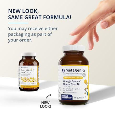 OmegaGenics Neuro 1000-750 mg DHA – 250 mg EPA – Saúde Cerebral – Ômega 3 - Metagenics