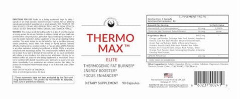 Swan Products USA - Thermo Max Elite – Queimadores de Gordura, Estimulantes de Energia, Perda de Peso, 90 Cápsulas