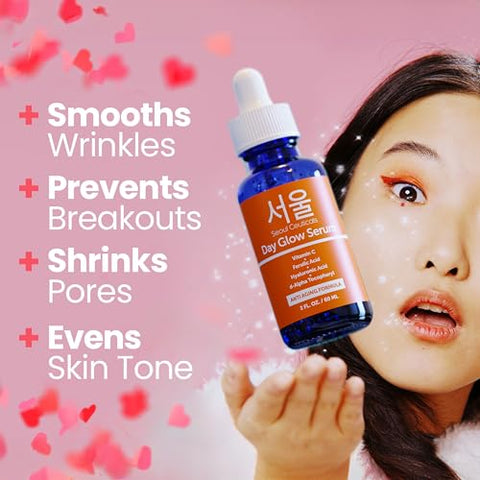 Serum Vitamina C 20%% 2oz Grande – Ácido Hialurônico CE Ferulic – Anti-idade Potente, Antirrugas K Beauty – 60ml - SeoulCeuticals