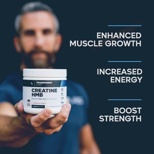 Creatine HMB – Pó de Monohidrato de Creatina com HMB para Crescimento Muscular, Aumento de Força, Energia Aprimorada e Desempenho Atlético Melhorado – 30g - Transparent Labs