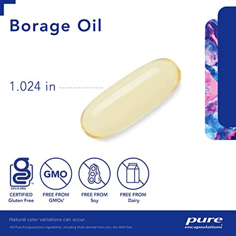 Pure Encapsulations - Óleo de Borragem Pure Encapsulations | Suplemento Dietético Hipoalergênico | 180 Cápsulas Softgel | Marca