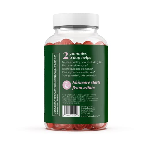 Gomas de Pele 60 Multivitaminas Retinol Gummy | Suplemento de Vitamina A para Anti-Envelhecimento, Brilho, Juventude - Embody