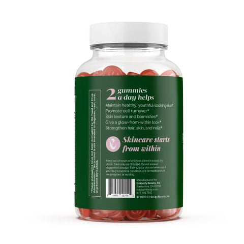Gomas de Pele 60 Multivitaminas Retinol Gummy | Suplemento de Vitamina A para Anti-Envelhecimento, Brilho, Juventude - Embody