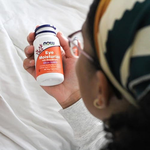 Eye Moisturize com MaquitBright® – 60 Cápsulas Vegetais | Hidratante Ocular | 60g - NOW Foods