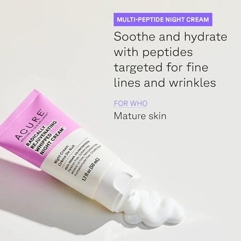 Acure - ACURE Creme Noturno Whipped Radically Rejuvenating – Suporte Anti-Envelhecimento, Multi-Peptídeos, Ácido Ferúlico (60g)
