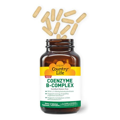 Vitamina Coenzima B-Complex, Suporte Energético e Metabolismo, Suplemento Diário, 120 ct - Country Life