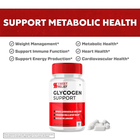 Fyvus - (3 Pacotes) Sweet Relief Suporte de Glicogênio para Articulações e Limpeza de Vasos Sanguíneos, Cápsulas de Suplemento Sweetrelief Glycogen Support, Glucogen O Neil Glyco Optimizer Limpeza e Controle