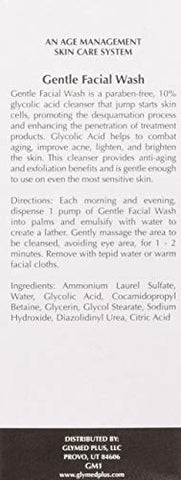 Gentle Facial Wash 8oz (236ml) – Limpador Facial Suave para o Gerenciamento da Idade - GlyMed Plus