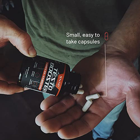 Snap Supplements - Snap Testosterone Booster para Homens – Estimula o Crescimento Muscular, Aumenta o Desejo Sexual Masculino, Potencializa a Energia Natural, Resistência e Força, 90 Cápsulas