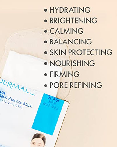 Combo Pack DERMAL 39 – Máscara Facial Coreana de Colágeno Essence – Hidratante – 50g