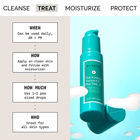 Niacinamide Serum Facial 12% + Zinco 2%, Tratamento para Complexão da Pele - Naturium
