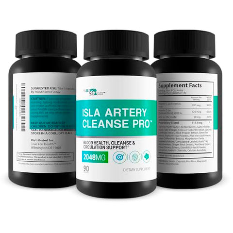 True You Health - Isla Artery Cleanse Pro – Suporte para Limpeza de Veias e Artérias – Melhor Limpeza de Sangue – Arterial