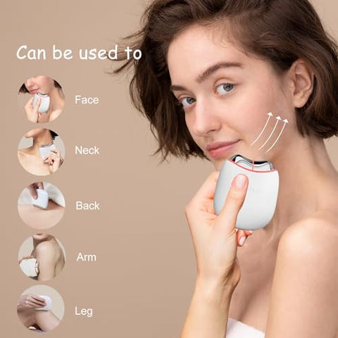 Avorla - LED Gua Sha Facial Tool com Calor e Microcorrente, Dispositivo Tonificador de Pele, Terapia de Luz para Anti-Envelhecimento/Anti-Rugas, Lifting Facial, Redução de Inchaço nos Olhos/Rosto, Pele Firme