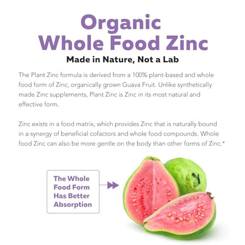 Triquetra Health - Zinco Orgânico 25 mg | Suplemento de Zinco de Alimentos Integrais | Extraído de Frutas Orgânicas, Zinco Verdadeiramente Elemental – Extraído em Água, Vegano, Livre de GMO – Mineral Essencial, Antioxidante, Imunidade