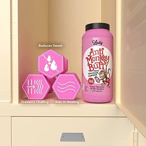 Pó Anti Monkey Butt Lady, 2 Unidades – Absorção, Conforto e Proteção