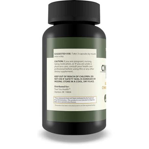 True You Health - Canela Ritual – Melhor Suplemento de Canela para Suporte Sanguíneo – Cápsulas de Extrato de Canela – Comprimidos de Canela – Suplementos de Canela – Cápsulas de Canela para