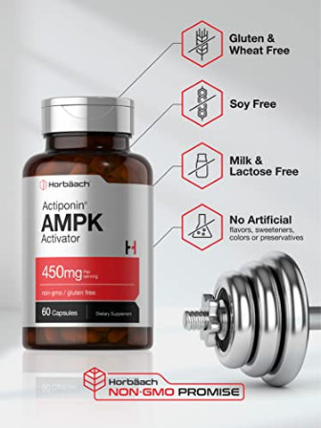 AMPK Ativador Metabólico 450 mg | 60 Cápsulas | Sem GMO, Sem Glúten - Horbäach