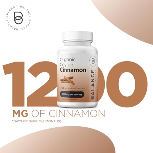 Balancebreens - Canela Ceylon Orgânica 1200mg – 120 Cápsulas Vegetais – Sem Preenchimento – Balance Breens
