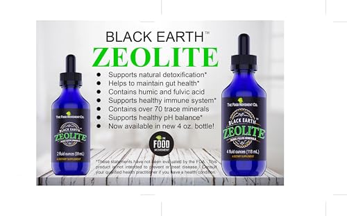 THE FOOD MOVEMENT CO. - Zeolita Negra com Ácidos Húmicos e Fúlvicos e Minerais Traços para Desintoxicação, Saúde Intestinal e Suporte Imunológico – Tamanho Econômico 120 ml Gotas Líquidas