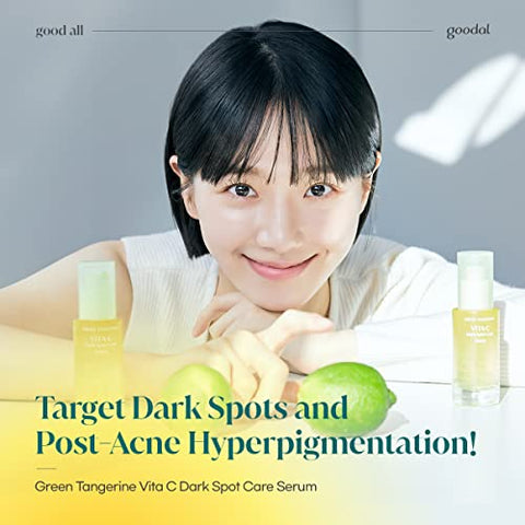 GOODAL - Goodal Green Tangerine Serum Vitamina C para Pele Sensível | Anti-Envelhecimento, Cicatrizes de Acne, Linhas Finas, Hiperpigmentação e Tratamento de Olheiras (40ml, 1.41 fl oz)