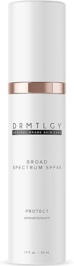 Protetor Solar Facial Anti-idade com FPS 45. Livre de Óleo, Fórmula com Óxido de Zinco para Pele Sensível e Propensa a Acne. 50g - DRMTLGY