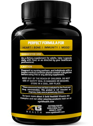 X Gold Health - Vitamina D, K2, K1, Zinco, Quercetina, Sabugueiro, Cúrcuma, Gengibre  – Fórmula Potente para Saúde