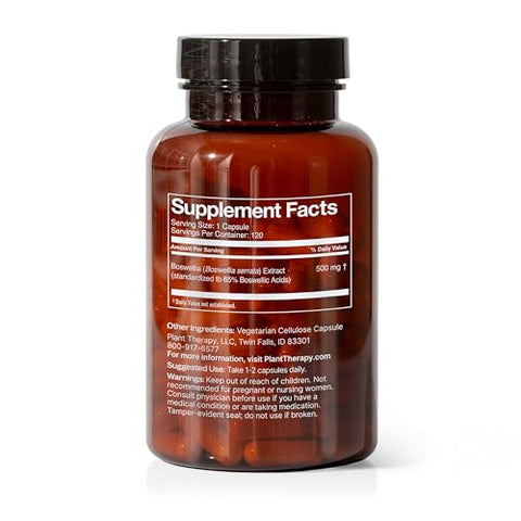 Boswellia – Cápsulas de Suplemento Herbal, Suporta Flexibilidade e Conforto das Articulações, Alivia Desconfortos, Promove Pele Saudável e Limpa, 120 Cápsulas Vegetarianas (4 Meses) - Plant Therapy