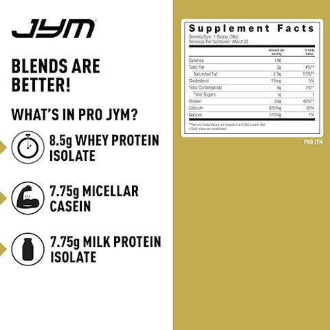 JYM Supplement Science - Pro Jym – Pó de Proteína de Ovo, Leite e Whey Isolado – 100% Natural e de Alta Qualidade