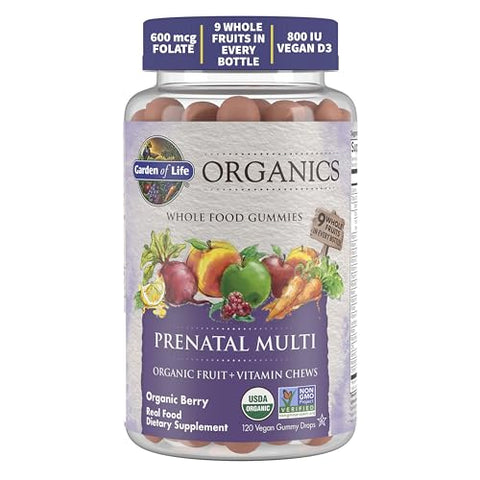 Organics Gomas Pré-Natais Multivitamínicas com Loção de Massagem de Manteiga de Cacau Palmer’s para Estrias na Gravidez, 250 ml - Garden of Life