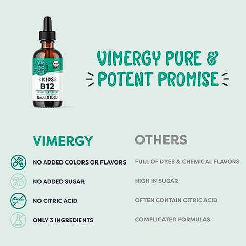 Kids – Líquido Orgânico de B12 para Desenvolvimento Físico – 30ml - Vimergy