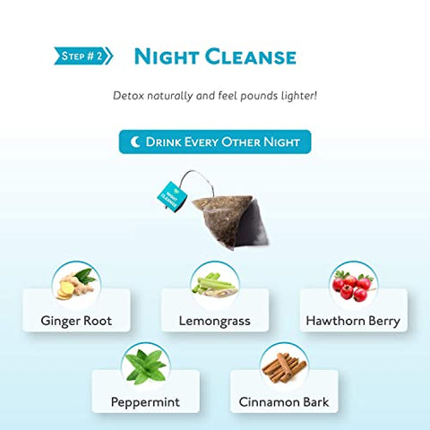 Kit Detox SkinnyMint Original 28 Dias – Programa TeaTox Definitivo – Chá Detox Natural Morning Boost e Night Cleanse – Ajuda a Reduzir Inchaço e Aumentar Energia
