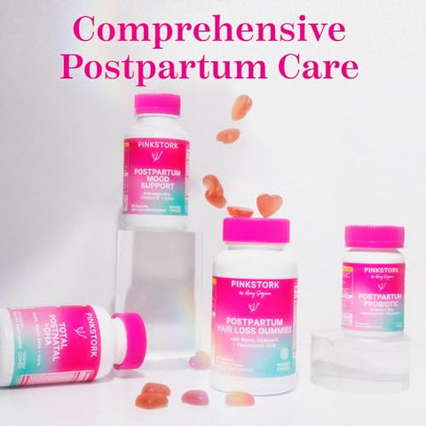 Gomas para Queda de Cabelo Pós-Parto – Biotina com Vitamina E, Ácido Pantotênico, B6 | 60 g - Pink Stork