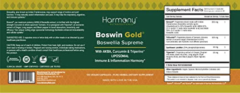 Boswin Gold Liposomal – Máxima Potência e Bioatividade Clínica do Dr. Gumman Sinergizada com Cúrcuma – 60g - Harmony Nutraceuticals