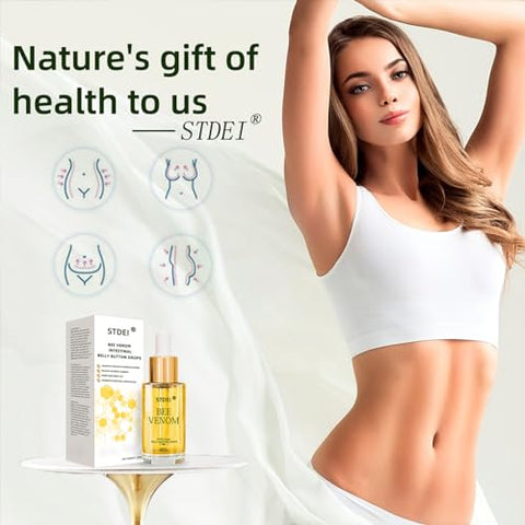 dooeka - STDEI Bee Venom Detox Intestinal – Gotas para o Umbigo – Extratos Naturais Puros – Todos os Gêneros e Idades (2 Frascos)