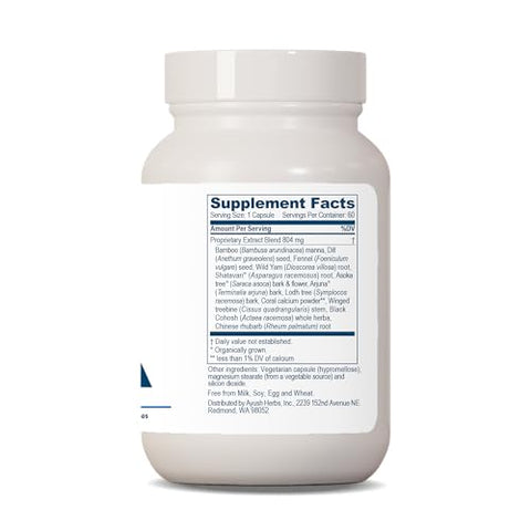 Eleg Fem – Cápsulas Vegetarianas para Menopausa, Equilíbrio Hormonal, 60 Cápsulas - Ayush Herbs