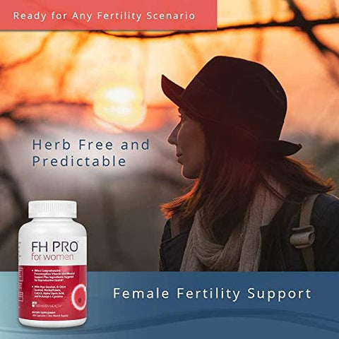 FH Pro para Mulheres | Suplemento Premium de Fertilidade para Mulheres | Regularidade do Ciclo e Qualidade dos Óvulos | Multivitamínico Feminino para Suporte à Concepção | 180 Cápsulas - Fairhaven Health