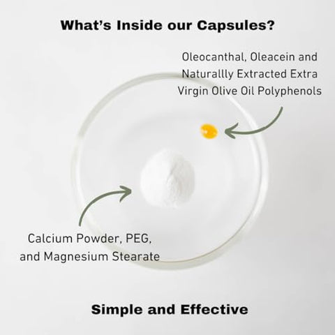 Suplemento Patenteado de Oleocanthal Rico em Polifenóis do Azeite Extra Virgem para Saúde Cerebral, Cardíaca, Longevidade e Regulação Celular – 60ct - Oligen