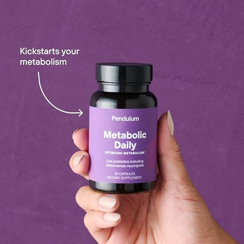 Metabolic Daily com Akkermansia – Suporta o Metabolismo – Mantém os Níveis de Energia – A Única Marca com Akkermansia Viva Patenteada – 30 Cápsulas (1 Pacote) - Pendulum