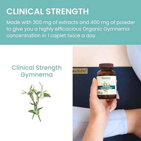 Orgânico Gymnema Herbal Supplement Certificado USDA Orgânico, Não-OGM, 700 mg, 60 Cápsulas à Base de Plantas, Fornecimento de 30 Dias - Himalaya