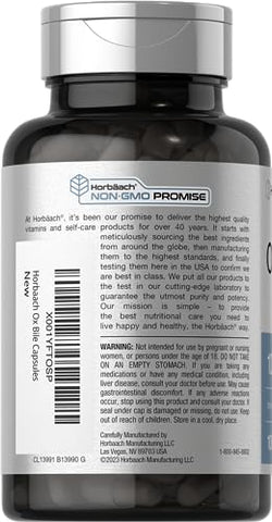Ox Bile 1000 mg 100 Cápsulas | Suplemento Enzimático Digestivo | Não-OGM | Horbäach Ox Bile 1000 mg 100 Cápsulas | Enzimas Digestivas | Não-OGM - Horbäach
