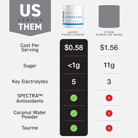 Electrolyte Hydration Powder | Hydracharge Fruit Punch | Bebida Esportiva para Homens e Mulheres | Pré, Pós, Suplemento Intra Treino | 60 Porções - Kaged