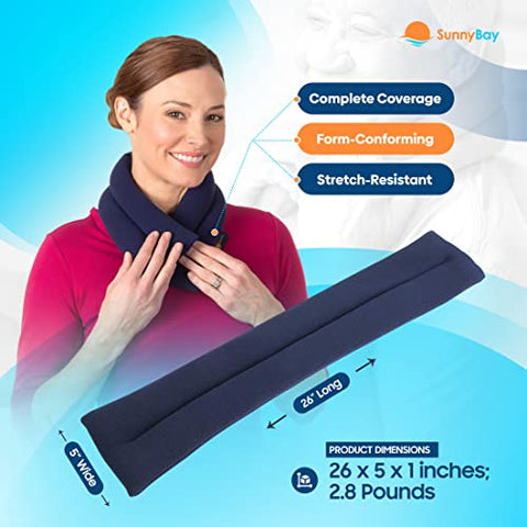 Aquecedor de Micro-ondas SunnyBay para Pescoço e Ombros, Almofada de Aquecimento Versátil para Pescoço, 1,27 kg 66 cm Envoltório de Pescoço Aquecível no Micro-ondas, Terapia Quente ou Fria para Alívio de Dores