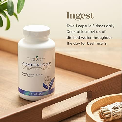 ComforTone – Suporte Digestivo Natural com Ervas e Óleos Essenciais – 150 Cápsulas, Combinação de Cascara Sagrada, Semente de Psyllium e Gengibre - Young Living