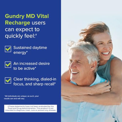 Vital Recharge – Fórmula Avançada de Energia com Eletrólitos – Suporta Fornecimento de ATP – 30 Porções - Gundry MD