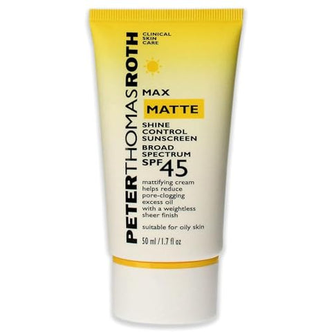 Protetor Solar Max Matte Shine Control FPS 45 | Protetor Solar Matificante para Pele Oleosa, Resistente à Água, 50 ml (1 unidade) - Peter Thomas Roth
