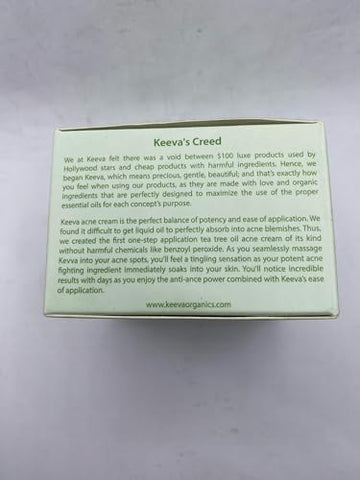 Keeva Organics - Creme Tratamento Acne com Fórmula Secreta de Óleo de TEA TREE – Combate Espinhas, Acne Cística e Cicatrizes – Resultados em Dias sem Ressecar a Pele – por Keeva
