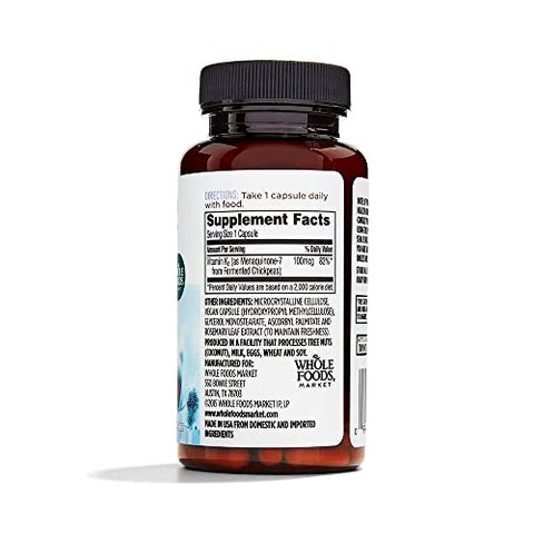 Vitamina K2, 90 Cápsulas – Benefícios para a Saúde Óssea - Whole Foods Market