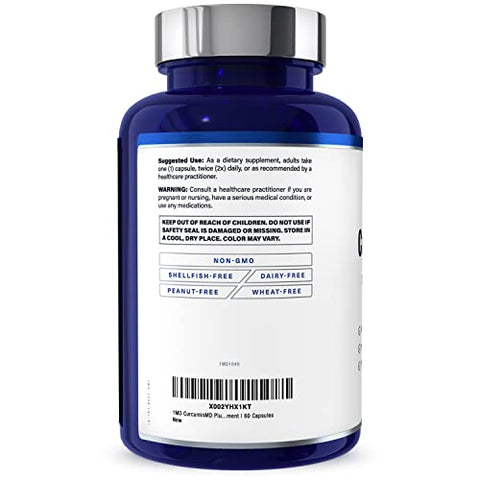 CurcuminMD Plus – Cúrcuma Curcumin com Boswellia Serrata – 285x Mais Absorvível | Rigidez nas Articulações, Recuperação Muscular e Suporte ao Humor | 120 Cápsulas (2-Pack) - 1MD Nutrition