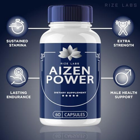 rize labs - Aizen Power for Men: AizenPower Plus Growth, Energia e Desempenho Masculino, AizenPower 24 Vitaminas (60 Cápsulas)
